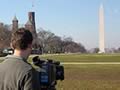 Ryan Witt and Stephanie Garoian, filming on The National Mall, Washington D.C.